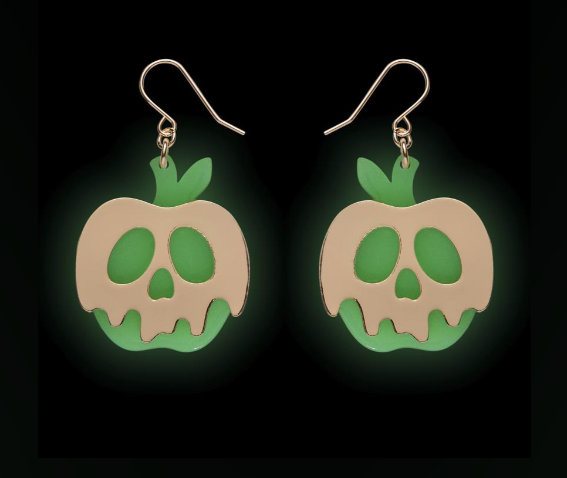 Erstwilder Megan Roy Haunted at Heart Poison Apple Drop Earrings Glow