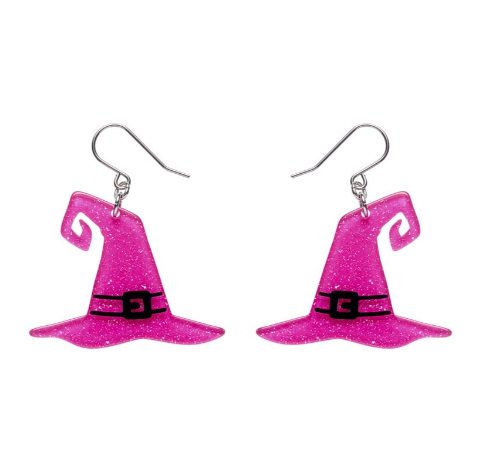 Erstwilder Megan Roy Haunted at Heart Witches Hat Drop Earrings Pink