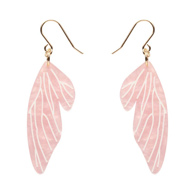 Erstwilder Pete Cromer Fairy Tales Fairy Wings Drop Earrings Pink