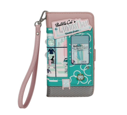 Vendula Bubble Cats Laundromat Universal Flip Phone Wallet