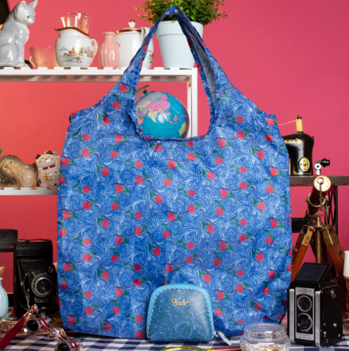 Vendula Vintage Rose Folding Shopper and Purse
