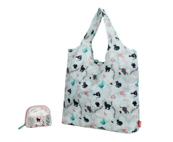 Vendula Bubble Cats Laundromat Folding Shopper and Purse