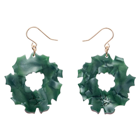 Erstwilder Merry Menagerie Forest Wreath Drop Earrings