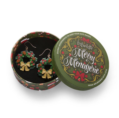 Erstwilder Merry Menagerie Forest Wreath Drop Earrings