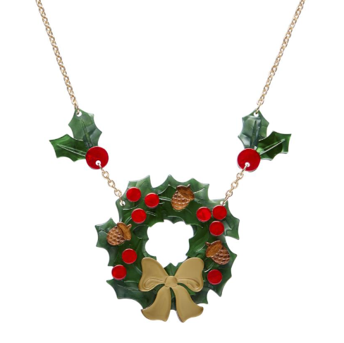 Erstwilder Merry Menagerie Forest Wreath Necklace