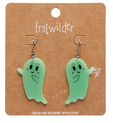 Erstwilder Halloween Essentials Ghost Drop Earrings Glow in the Dark