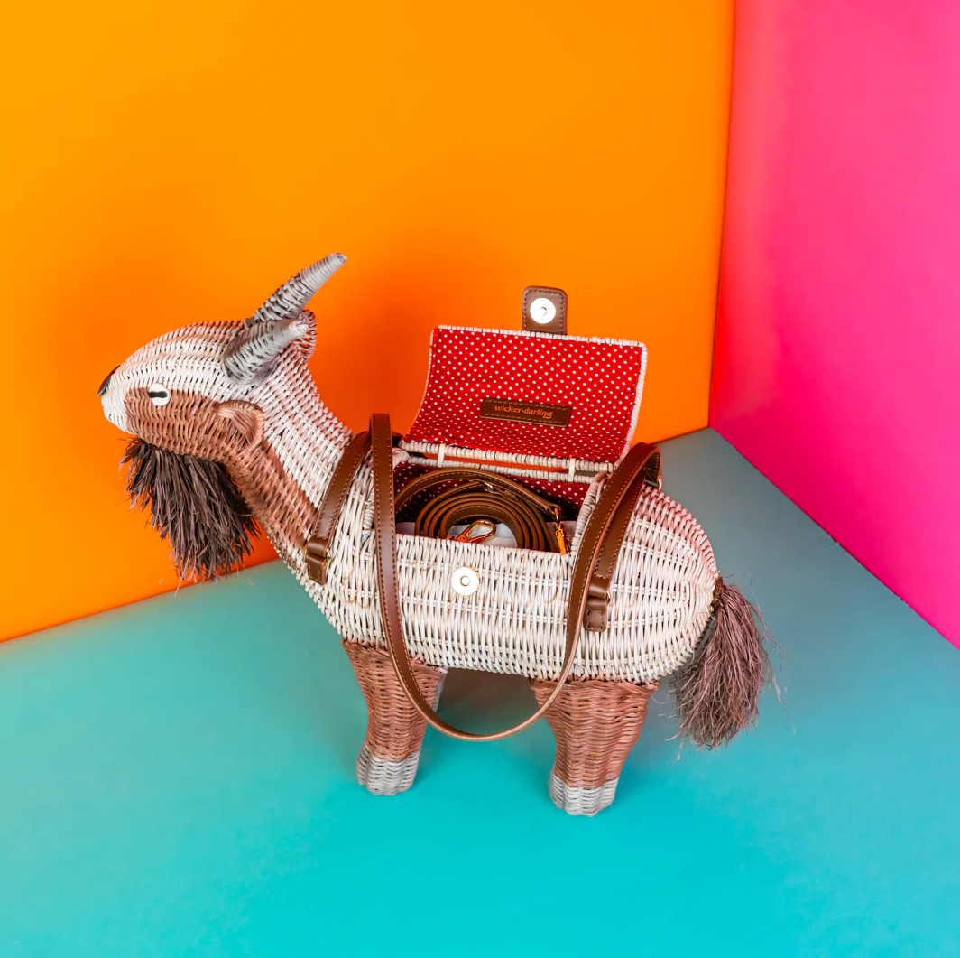 Wicker Darling Baphomet the Goat Bag