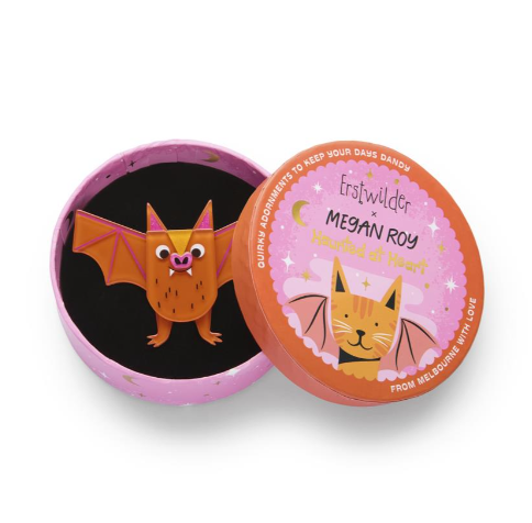 Erstwilder Megan Roy Haunted at Heart Going Batty Brooch