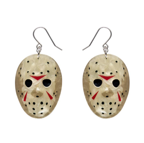 Erstwilder Thrills and Chills Jason Voorhees Mask Drop Earrings