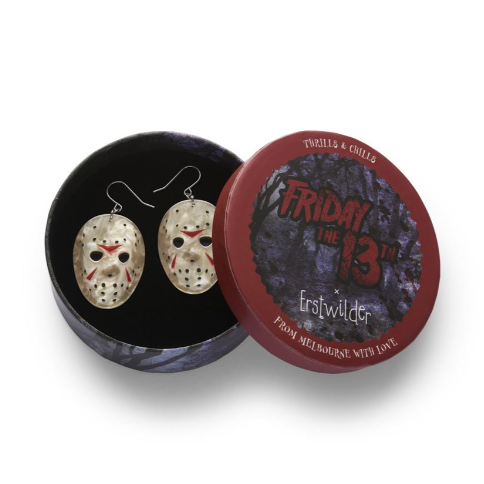 Erstwilder Thrills and Chills Jason Voorhees Mask Drop Earrings