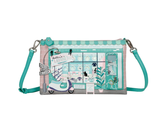 Vendula Bubble Cats Laundromat Kate Pouch Bag