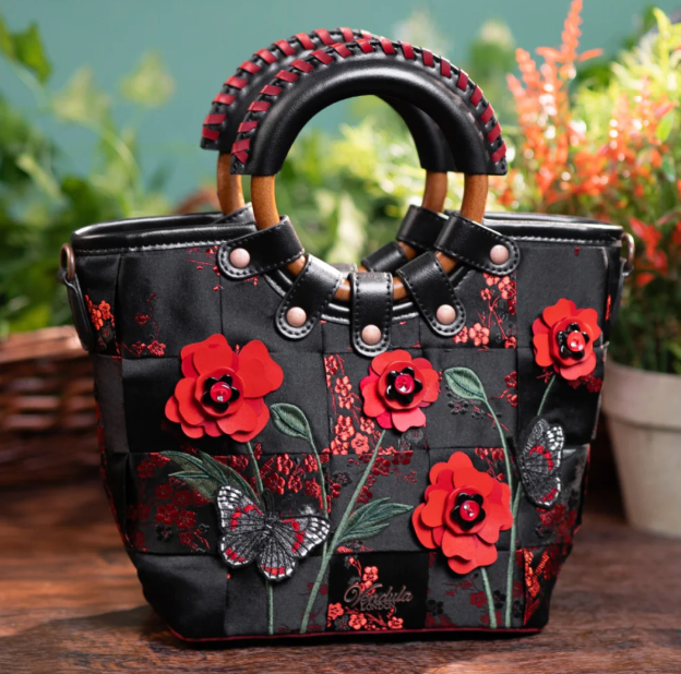 PREORDER Vendula Butterfly Garden Woven Mini Lea Bag