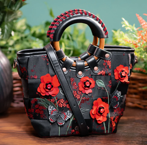 PREORDER Vendula Butterfly Garden Woven Mini Lea Bag
