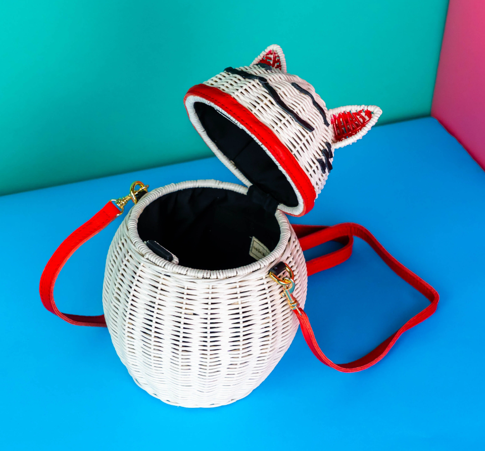 Wicker Darling Lucky Cat Bag