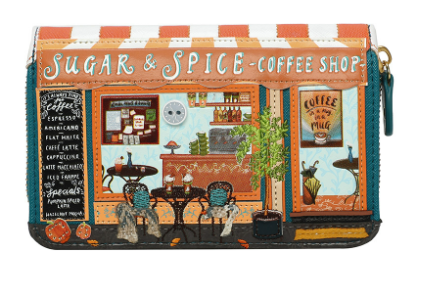 Vendula Sugar and Spice Coffee Shop Medium Ziparound Wallet