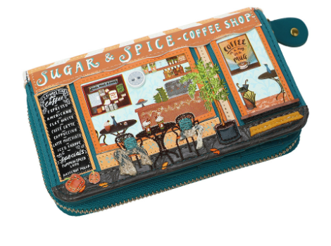 Vendula Sugar and Spice Coffee Shop Medium Ziparound Wallet