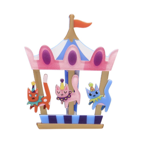 Erstwilder A Day at the Fair Meowy Go Round Brooch