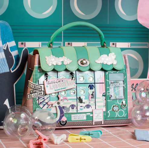Vendula Bubble Cats Laundromat Mini Grace Bag