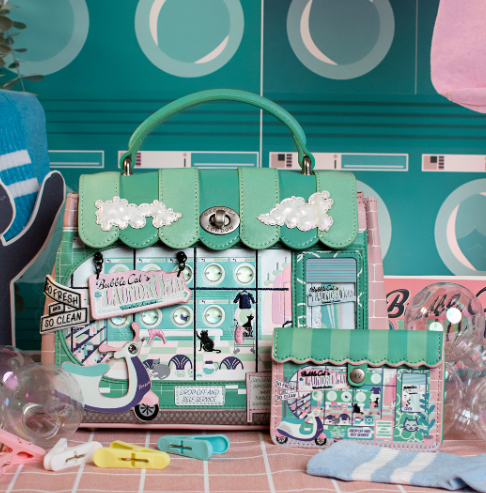 Vendula Bubble Cats Laundromat Mini Grace Bag