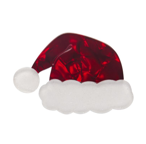 Erstwilder Merry Menagerie Santas New Hat Simplified Mini Brooch