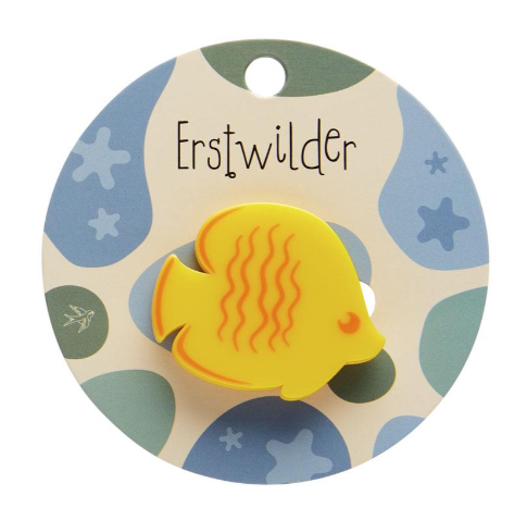 Erstwilder Great Barrier Reef Yellow Fish Simplified Mini Brooch