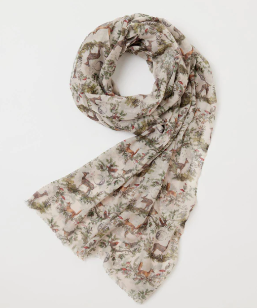 Fable England A Nights Tale Woodland Crystal Grey Light Scarf