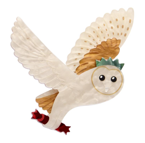 Erstwilder Merry Menagerie Otto The Owl Brooch