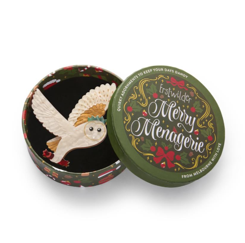Erstwilder Merry Menagerie Otto The Owl Brooch