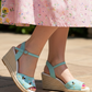The Vibe is Busy Bees in Aqua Suede