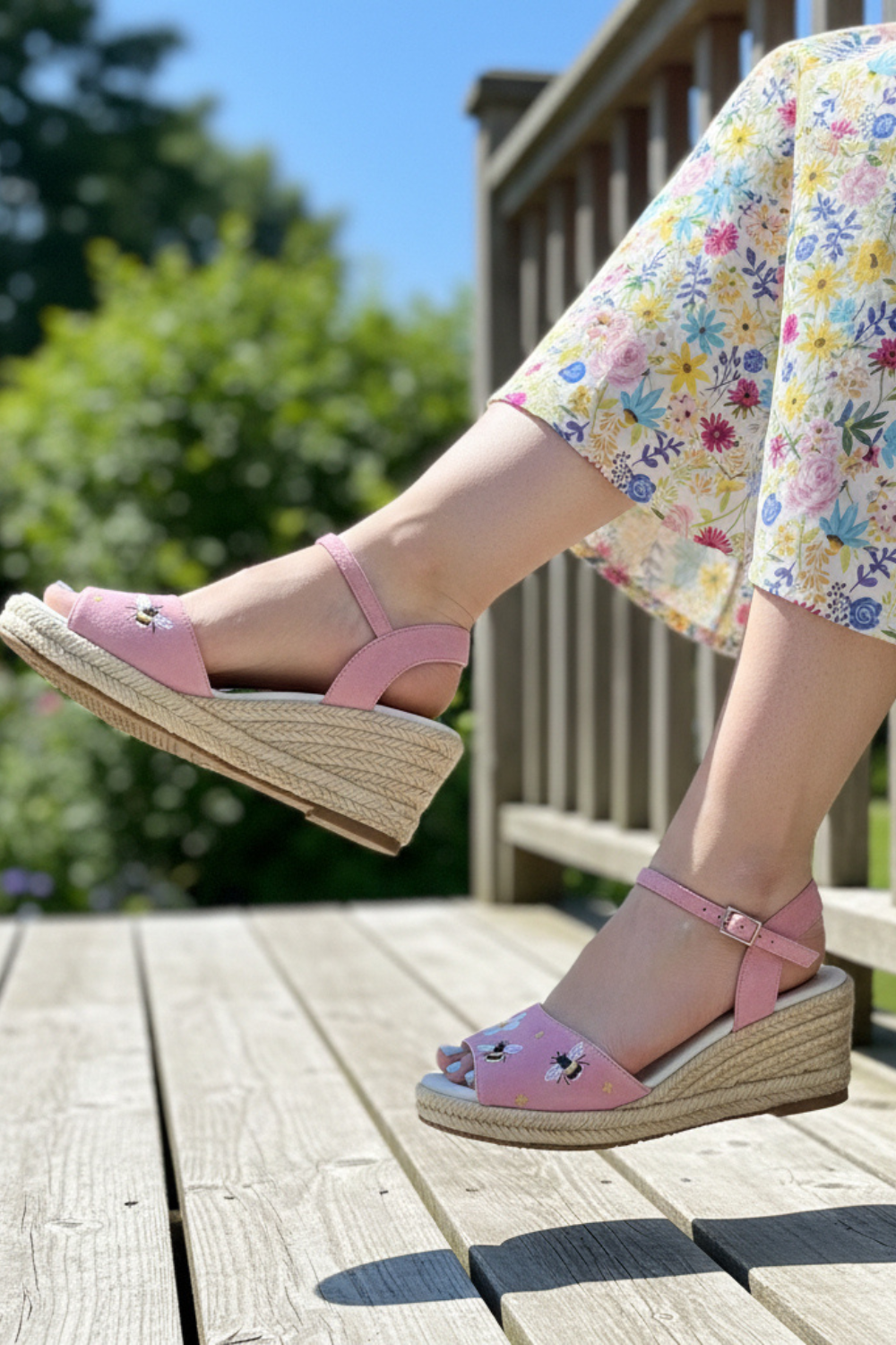 The Vibe is Busy Bees in Soft Pink Suede