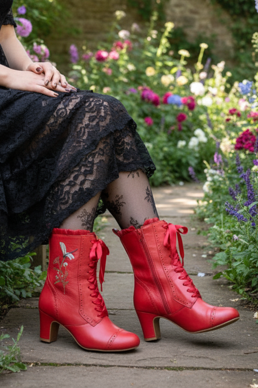 The Vibe is Damselfly Winter Berry Boots