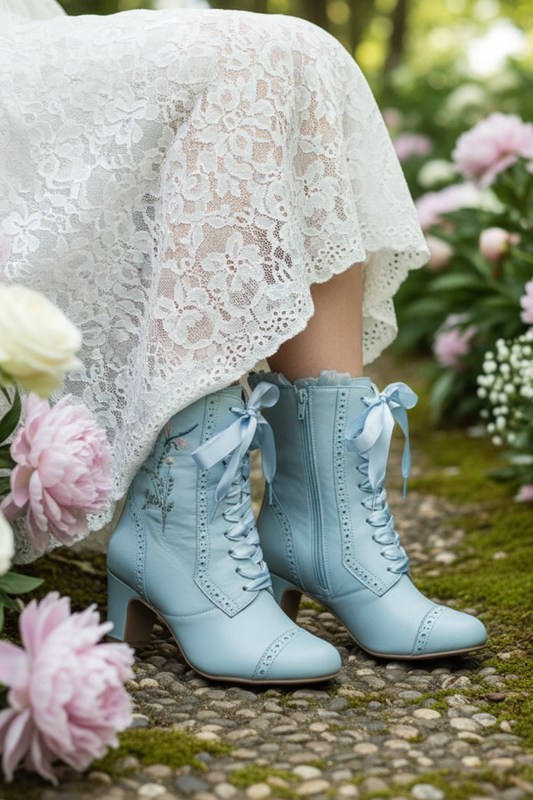 The Vibe is Damselfly Soft Blue Boots