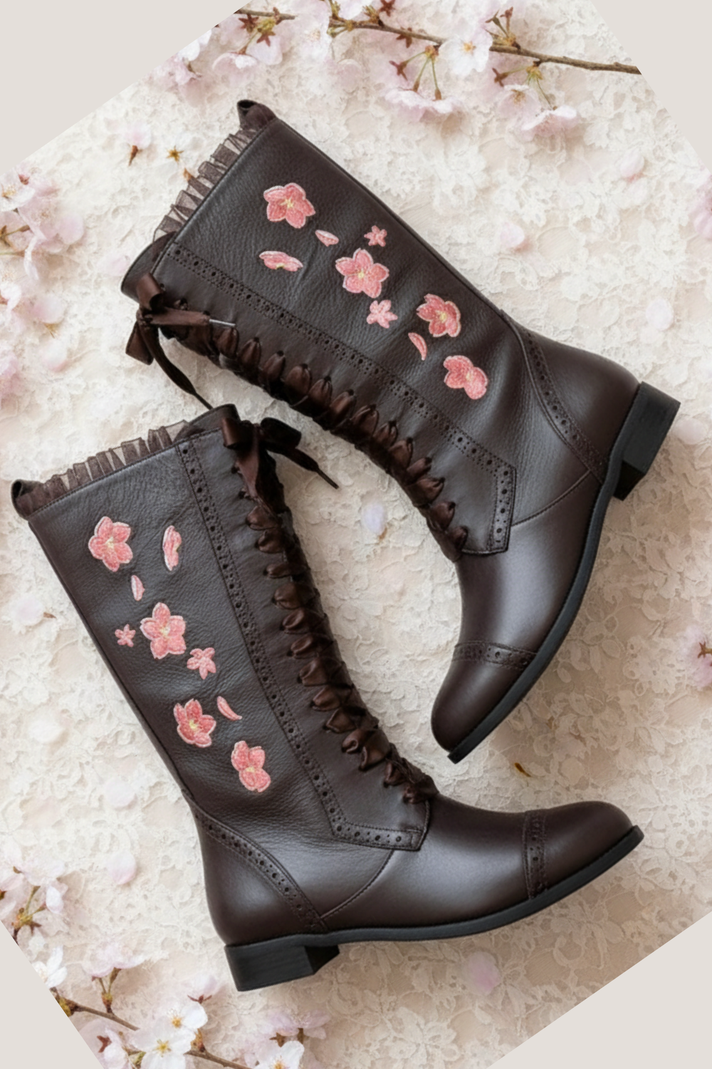 The Vibe is Sakura Bitter Chocolate Boots