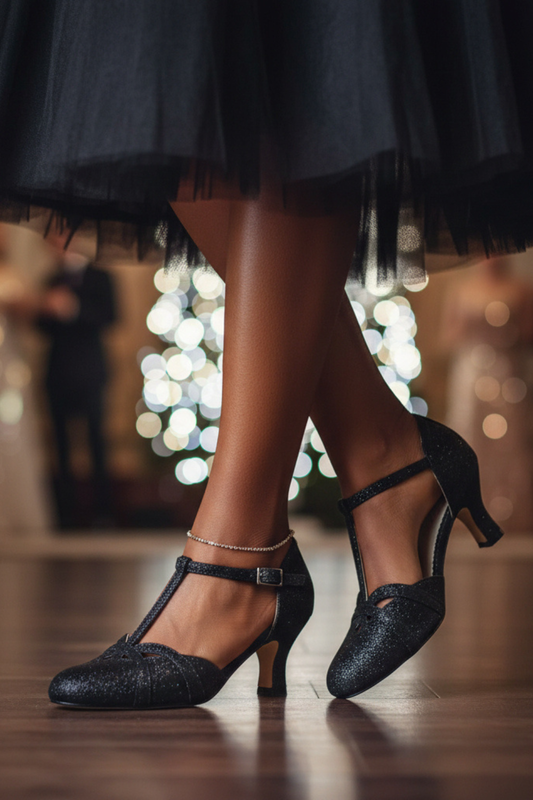 The Vibe is Charleston in Black Glitter