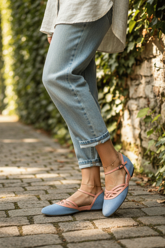 The Vibe is Enchanted in Soft Blue with Coral