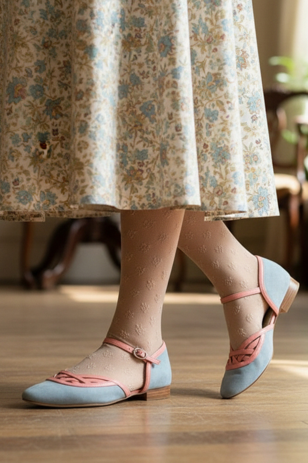 The Vibe is Enchanted in Soft Blue with Coral