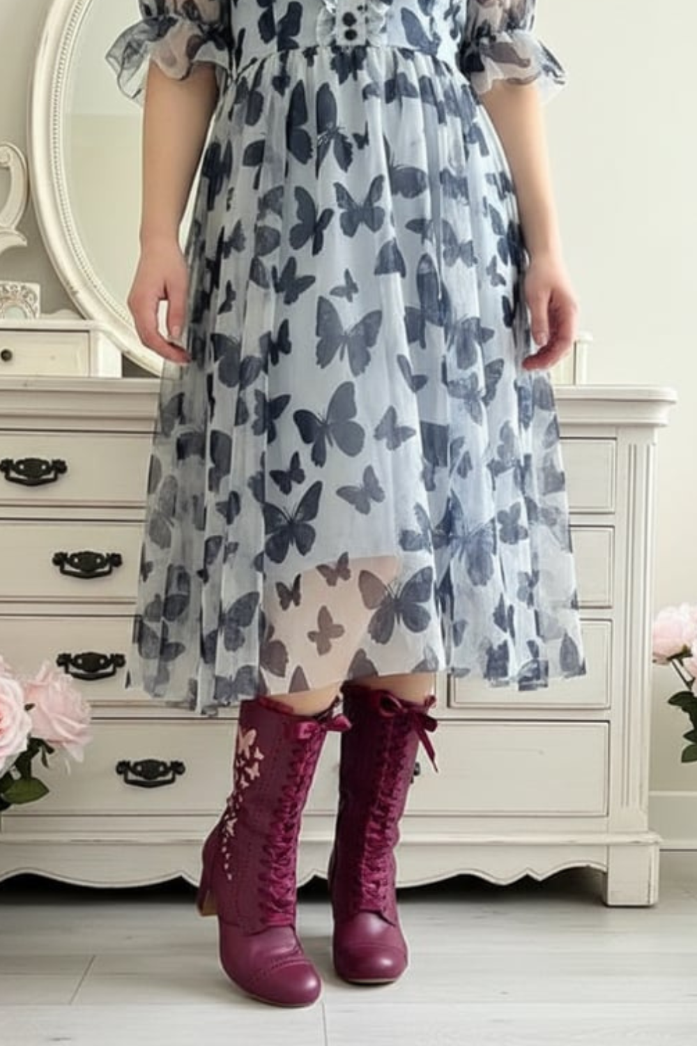 The Vibe is Farfalla Aubergine Boots
