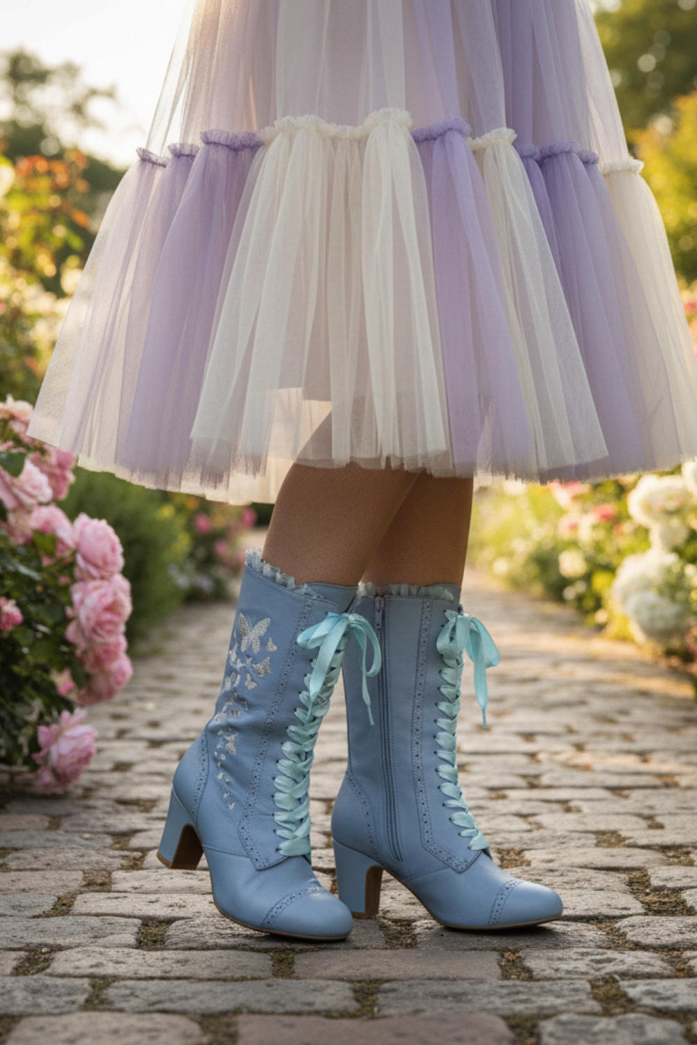 The Vibe is Farfalla Soft Blue Boots