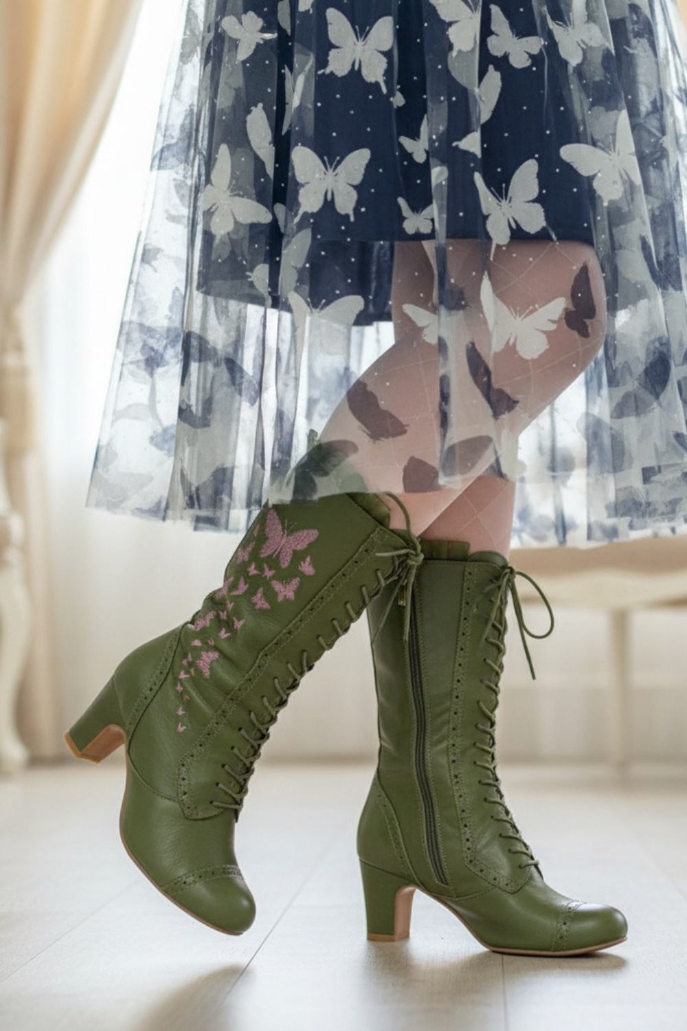 The Vibe is Farfalla Olive Green Boots