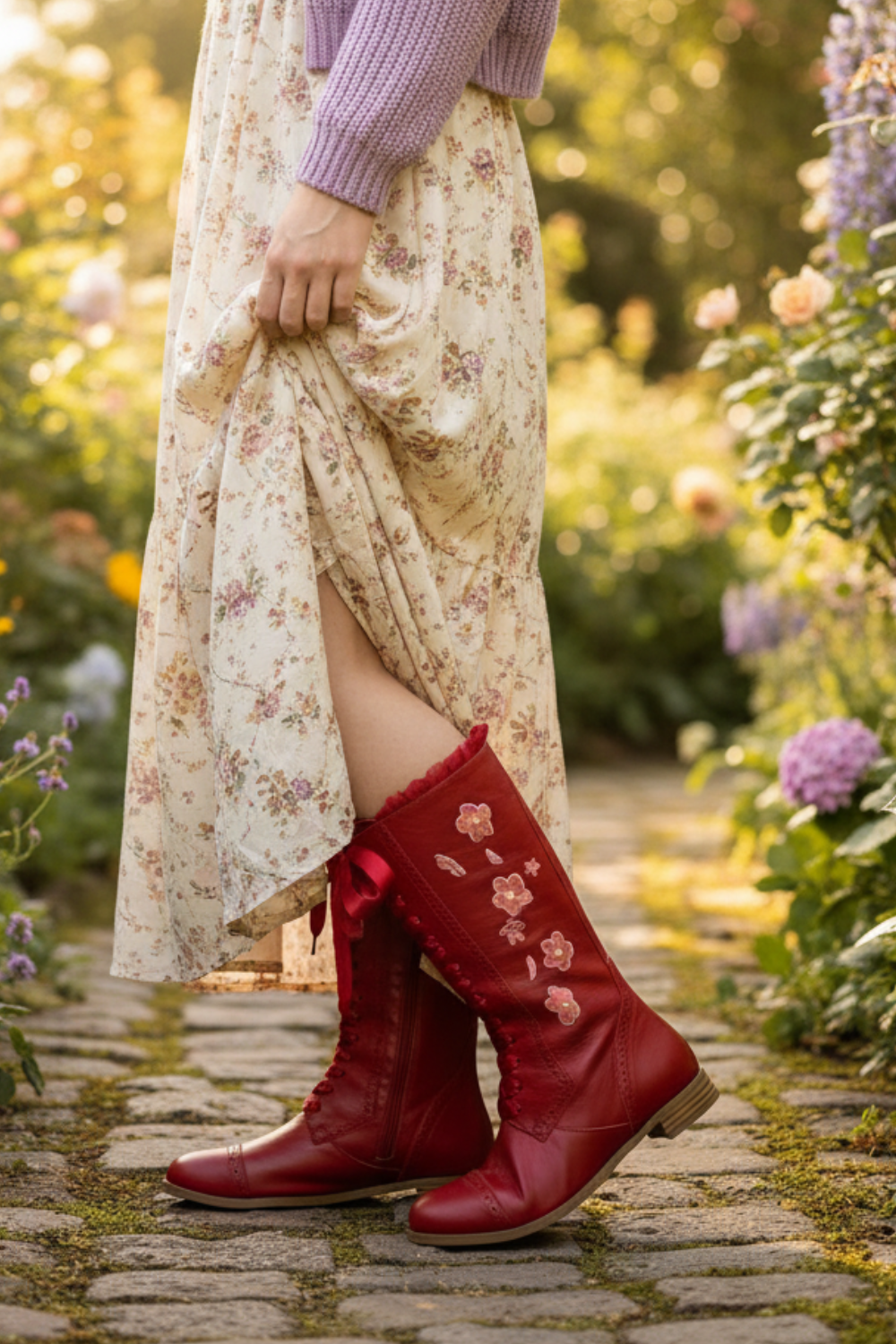 The Vibe is Sakura Red Boots