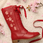 The Vibe is Sakura Red Boots