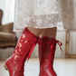 The Vibe is Sakura Red Boots