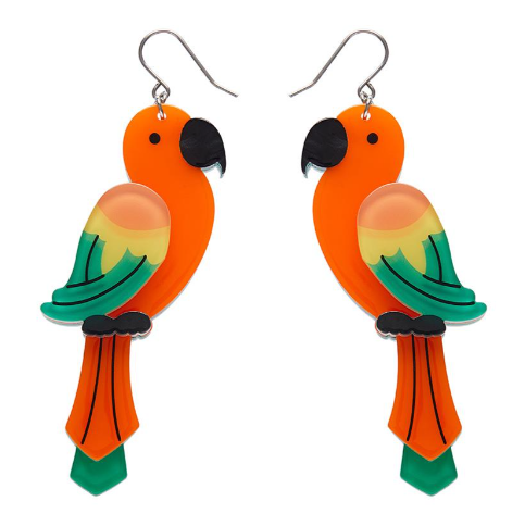 Erstwilder Fan Favs Panchas Parrots Drop Earrings