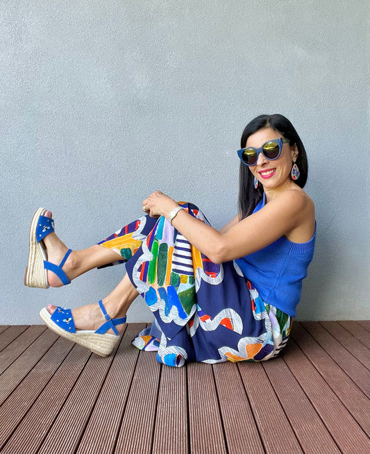 The Vibe is Busy Bees in Colbalt Blue
