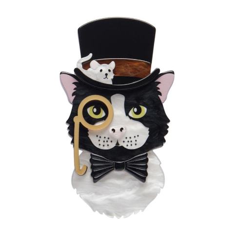 Erstwilder Lucia The Posh Pussycat Brooch
