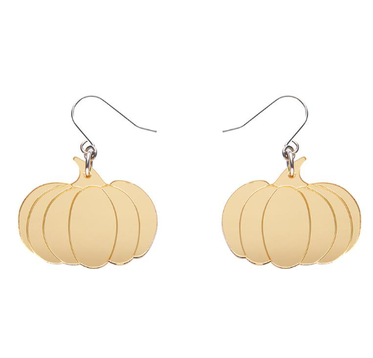 Erstwilder Pumpkin Mirror Drop Earrings Gold