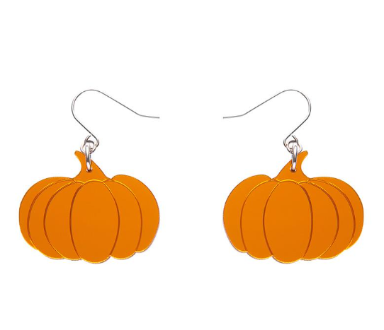 Erstwilder Pumpkin Mirror Drop Earrings Orange