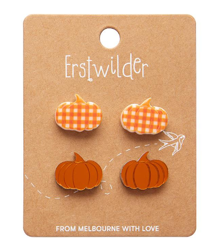 Erstwilder Pumpkin Patch Stud Earrings Set Orange