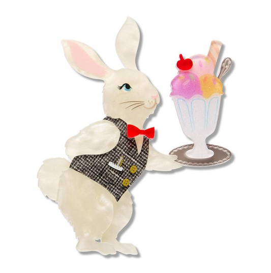 Erstwilder Rabbit Waiter Brooch