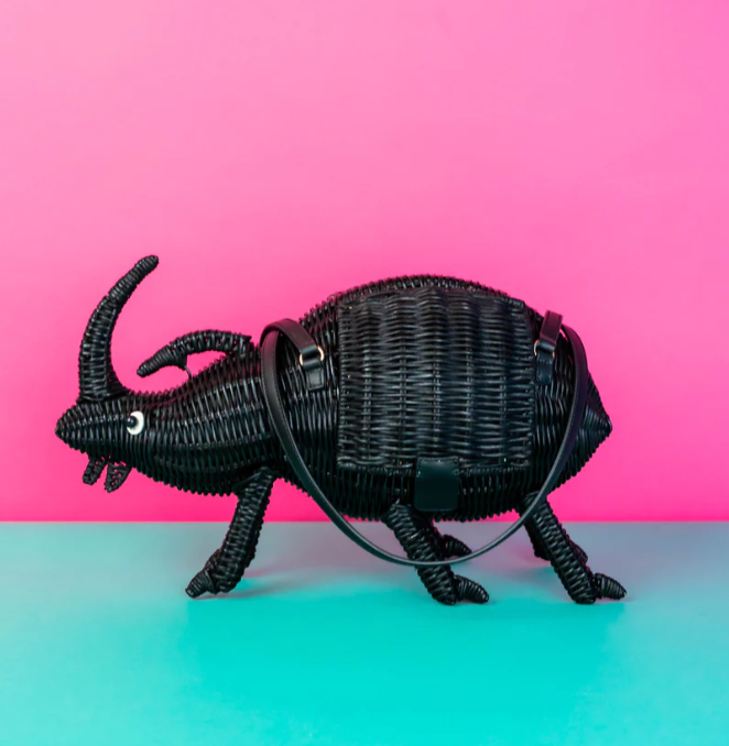 Wicker Darling Ulysses the Rhino Beetle Bag
